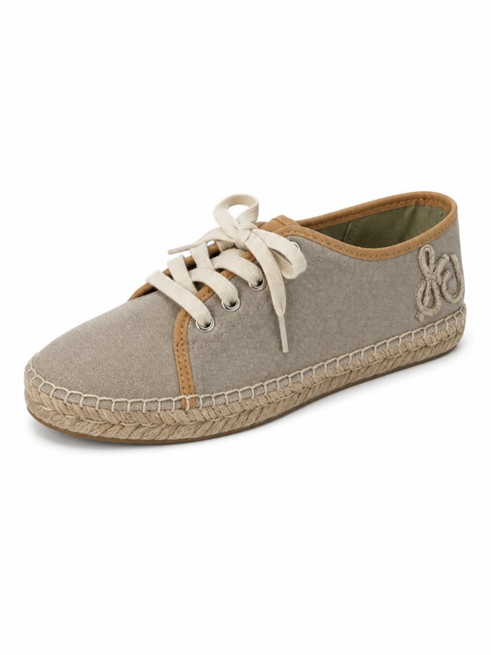 Sam Edelman Canvas Espadrille Sneakers Womens 6.5 Platform Lace Up Neutral Shoes